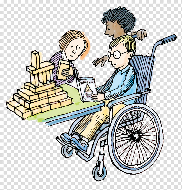 Child Reading Book, Library, Wheelchair, Public Library, Building, Document, Cartoon, Vehicle transparent background PNG clipart