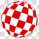 Amiga Boing Ball Icons Set, AmigaBoingBallFlatSidedFlatShaded-, white and red checked ball illustration transparent background PNG clipart