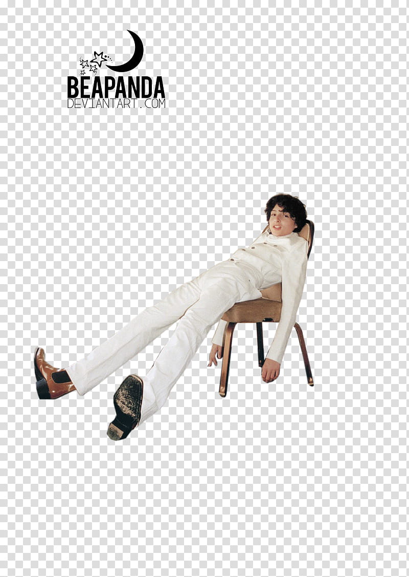 Finn Wolfhard, man sitting on brown chair transparent background PNG clipart