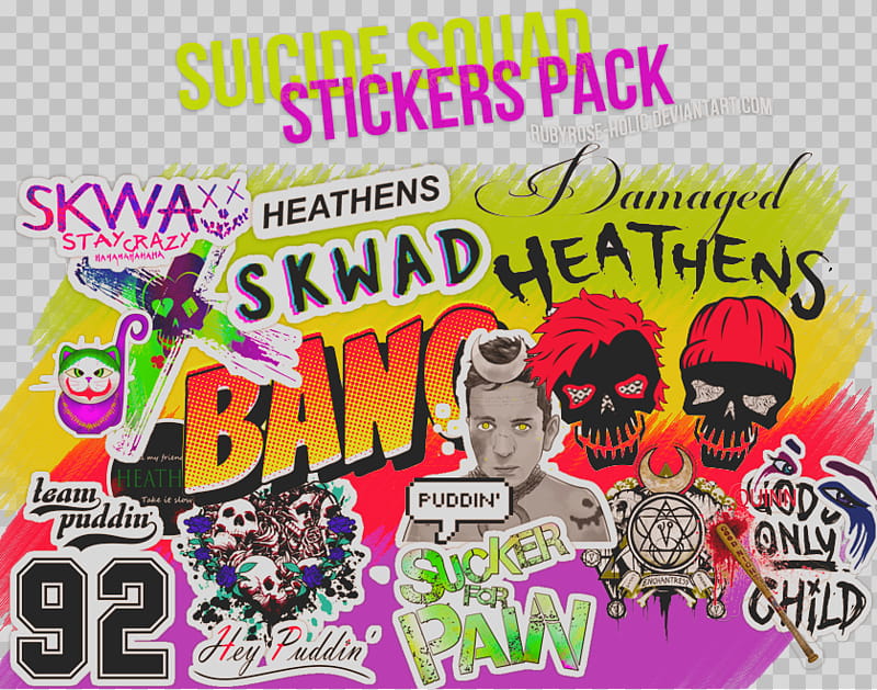 Suicide Squad Stickers, Suicide Squad transparent background PNG clipart
