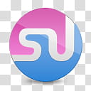 Girlz Love Icons , stumbleupon, blue and pink logo transparent background PNG clipart