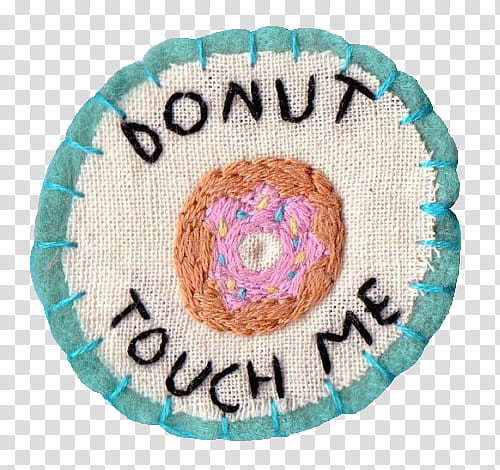 donut touch me patch transparent background PNG clipart