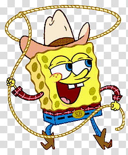 Bob Esponja, SpongeBob SquarePants as cowboy transparent background PNG clipart
