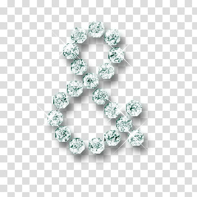 Letras , round clear gemstones forming an ampersand transparent background PNG clipart