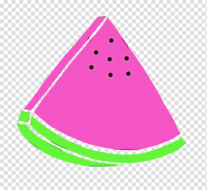 Cartoon Party Hat, Watermelon, Cone, Angle, Magenta, Triangle, Plant, Citrullus transparent background PNG clipart