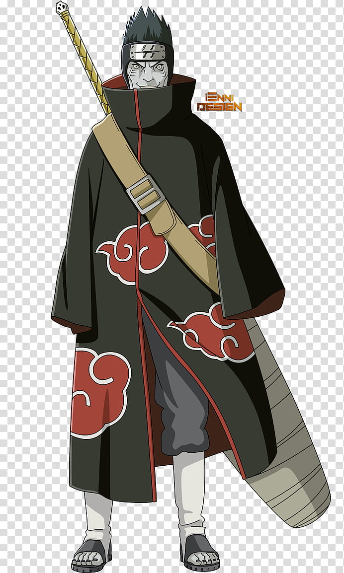 Naruto Shippuden|Kisame Hoshigaki (Akatsuki), Naruto character wearing red and gray robe illustratoin transparent background PNG clipart