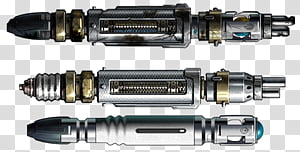 Lillys SonicLaser Screwdriver, three gray metal tools transparent background PNG clipart thumbnail