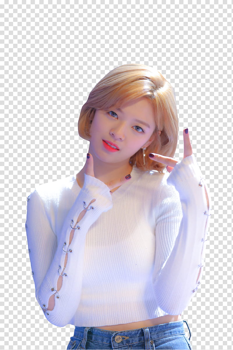 TWICE HEART SHAKER BEHIND THE STAGE , woman in pink sweater doing pose transparent background PNG clipart