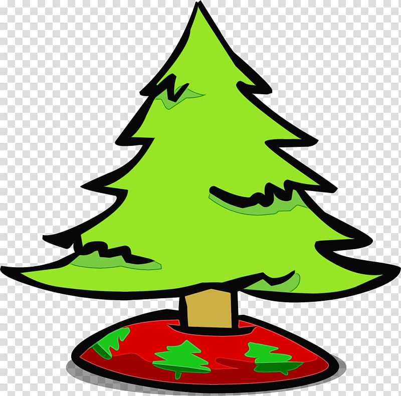 Christmas tree, Watercolor, Paint, Wet Ink, Oregon Pine, Green, Colorado Spruce, Christmas Decoration, Woody Plant, Interior Design transparent background PNG clipart