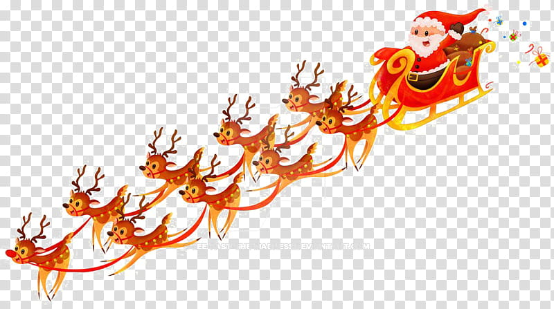 Christmas Santa Claus, Sled, Reindeer, Christmas Day, Santa Clauss Reindeer, Santa Clause transparent background PNG clipart