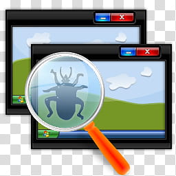 Spybot Search and Destroy, black computer magnifying glass art transparent background PNG clipart