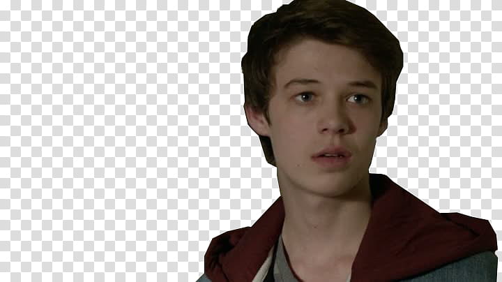 Colin Ford, man in red and gray jacket transparent background PNG clipart