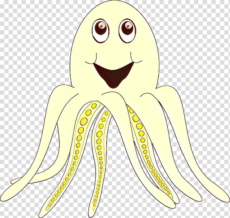 Emoticon, Cartoon, Yellow, Banana, Banana Family, Octopus, Marine Invertebrates, Smile transparent background PNG clipart