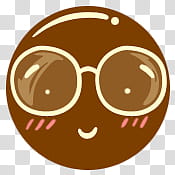 Caritas face, round brown character with sunglasses illustration transparent background PNG clipart