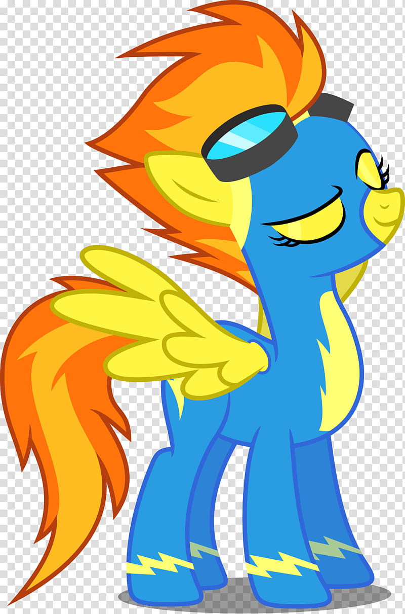 Spitfire, blue, yellow, and orange My Little Pony character transparent background PNG clipart