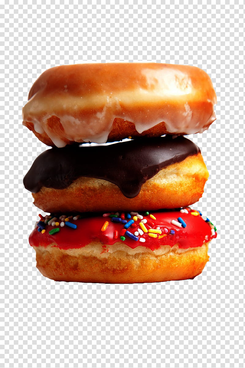 Food , three assorted doughnuts transparent background PNG clipart