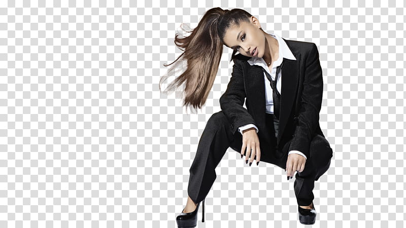 Ariana Grande, Ariana Grande wearing two-piece suit transparent background PNG clipart