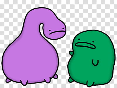 illustration of purple and green cartoon characters transparent background PNG clipart