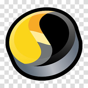 D Cartoon Icons II, Symantec, round yellow and black Yin Yang icon transparent background PNG clipart