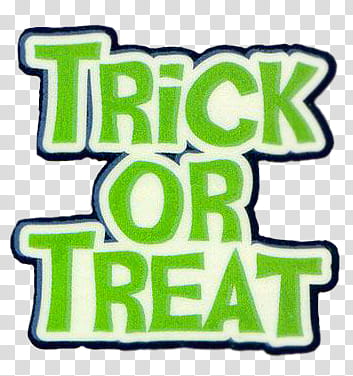 green Trick or Treat text transparent background PNG clipart