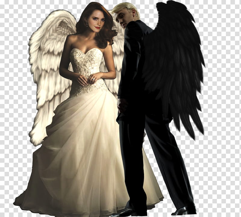 Angel Hermione and Demon Draco transparent background PNG clipart