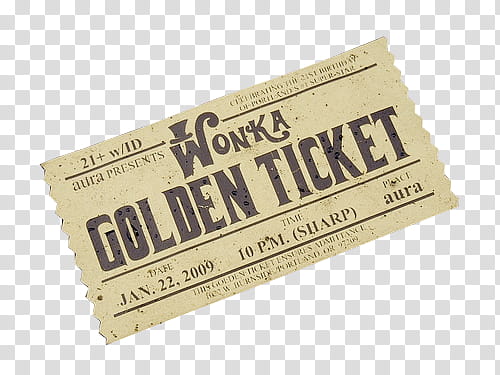 Black Golden s, Wonka golden ticket illustration transparent background PNG clipart