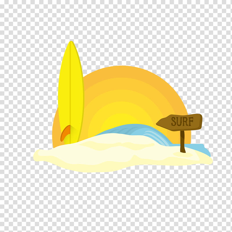 Banana, Beach, Hawaii, Sea, Resort, Cartoon, Wind Wave, Surfing transparent background PNG clipart