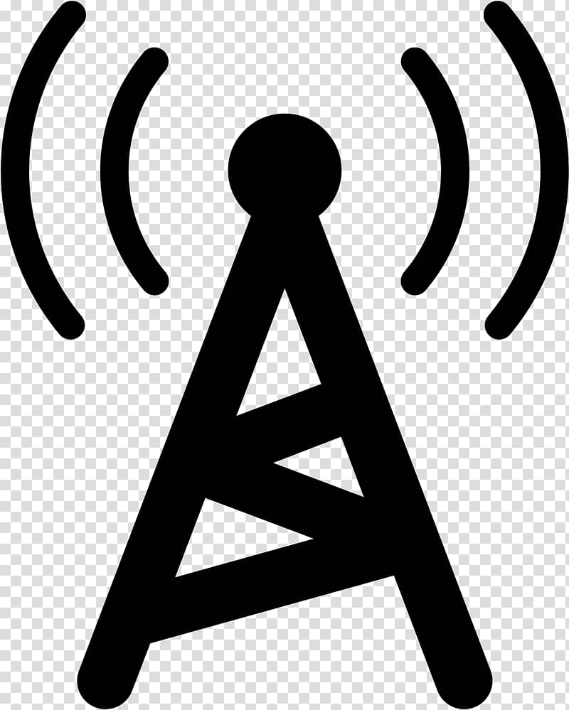Telecommunications Tower Line, Broadcasting, Radio, Radio Broadcasting, Cell Site, Antenna, Television, Symbol transparent background PNG clipart