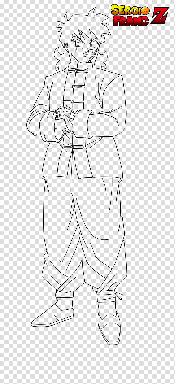 Yamcha dbsuper lineart transparent background PNG clipart