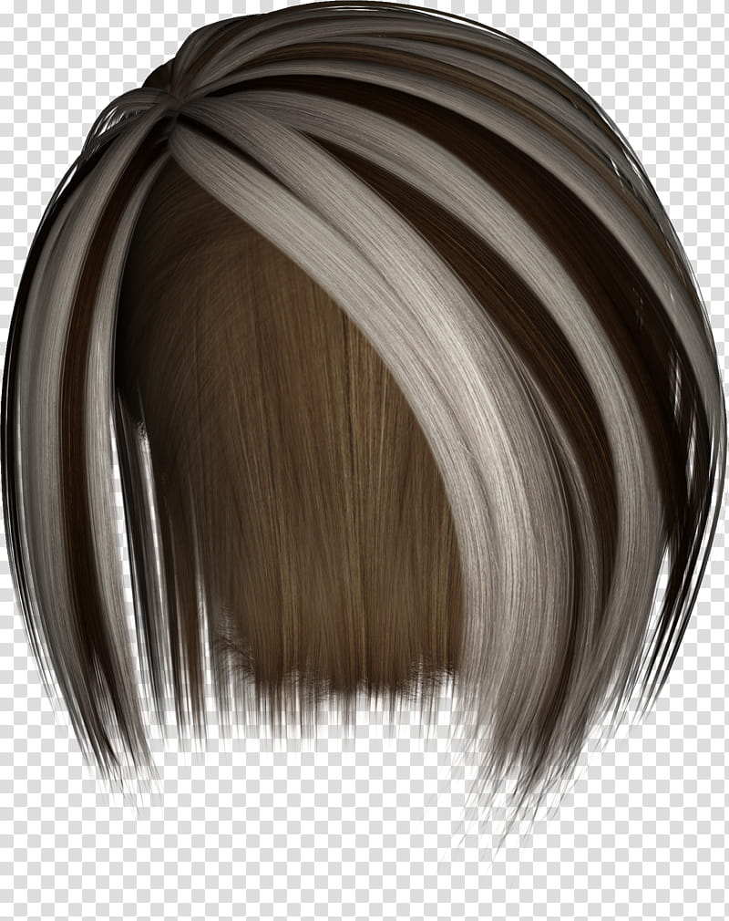 Hairstylez , brown and gray hair transparent background PNG clipart