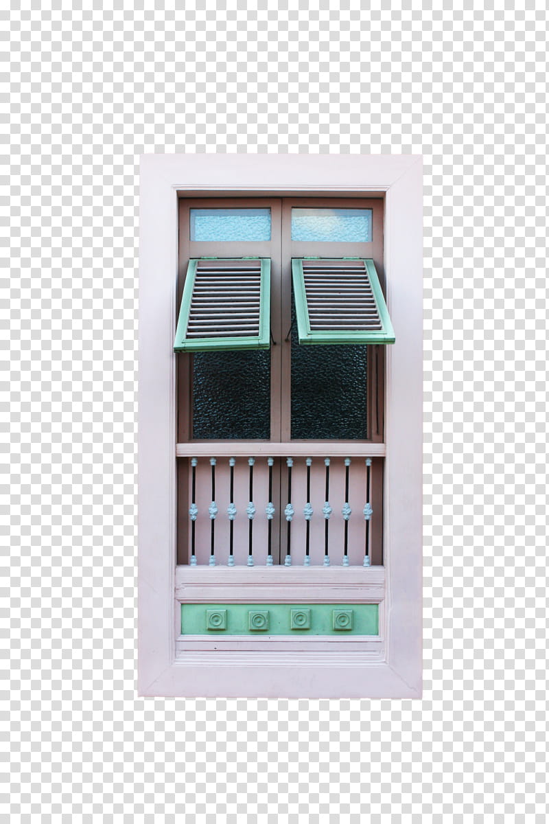 , opened blue and brown wooden windows transparent background PNG clipart