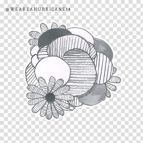 Doodle , gray flower artwork transparent background PNG clipart