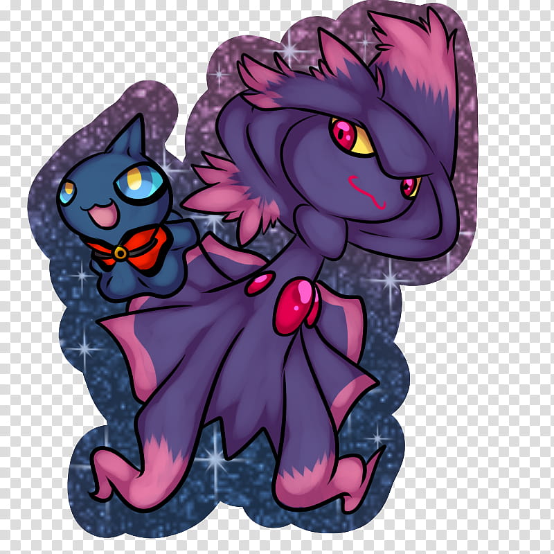 My two favorite ghost pokemon, purple and pink Pokemon illustration transparent background PNG clipart