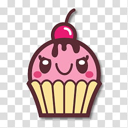 pink cupcake with cherry on top transparent background PNG clipart