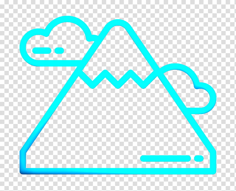 Mountain icon Camping Outdoor icon, Aqua, Blue, Turquoise, Text, Line, Azure, Triangle transparent background PNG clipart