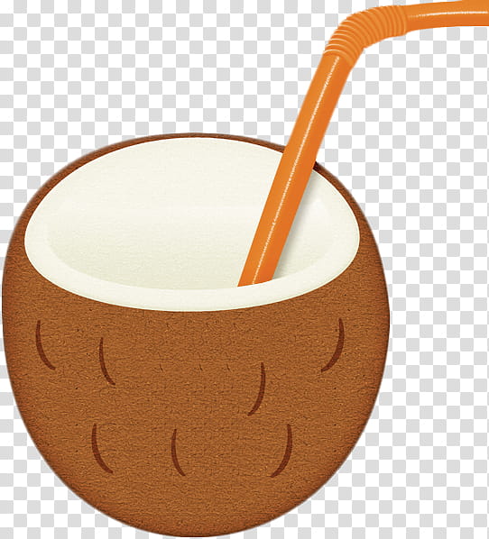 , coconut shell with straw transparent background PNG clipart