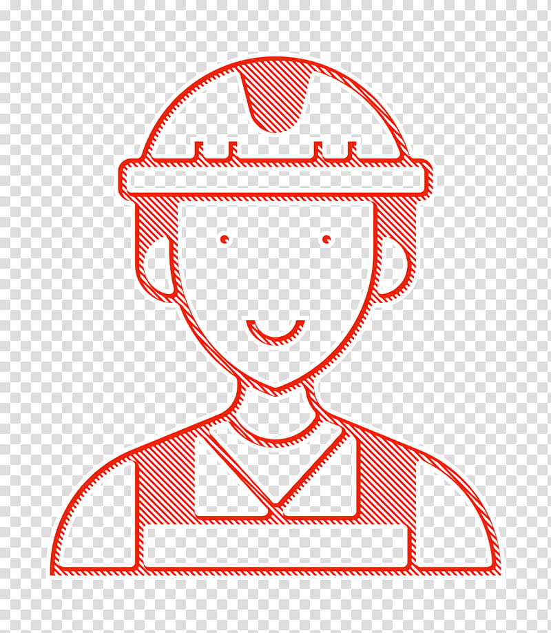 Labor icon Worker icon Careers Men icon, White, Face, Facial Expression, Line Art, Head, Headgear, Smile transparent background PNG clipart