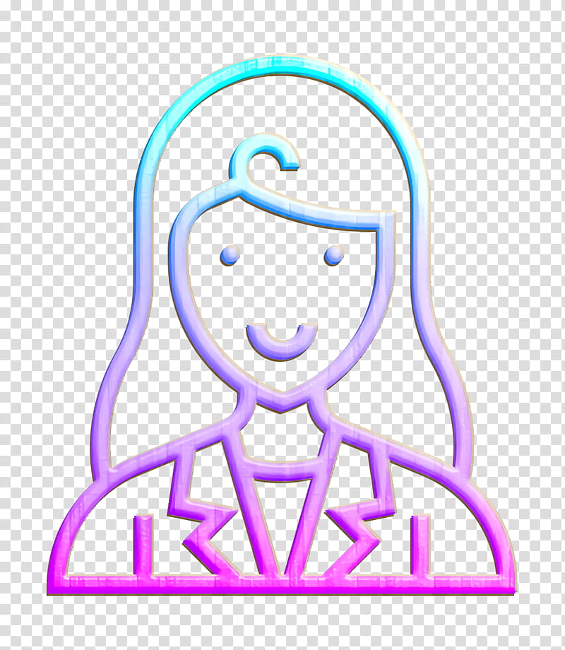 Businesswoman icon Accounting icon Girl icon, Violet, Line Art transparent background PNG clipart