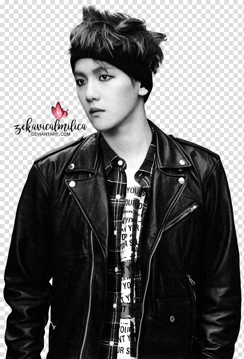 EXO Baekhyun Die Jungs, standing man wearing zip-up jacket transparent background PNG clipart