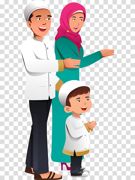 Happy Family, Human, Islam, Salah, Muslim, Hadith, Painting, Standing transparent background PNG clipart