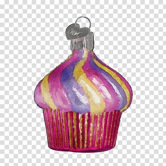 pink violet purple magenta cupcake, Watercolor, Paint, Wet Ink, Holiday Ornament, Dessert, Party Supply, Icing transparent background PNG clipart
