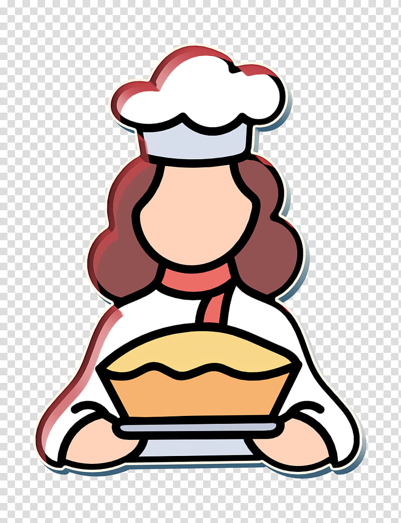 Baker icon Cook icon Bakery icon, Cartoon, Line Art transparent