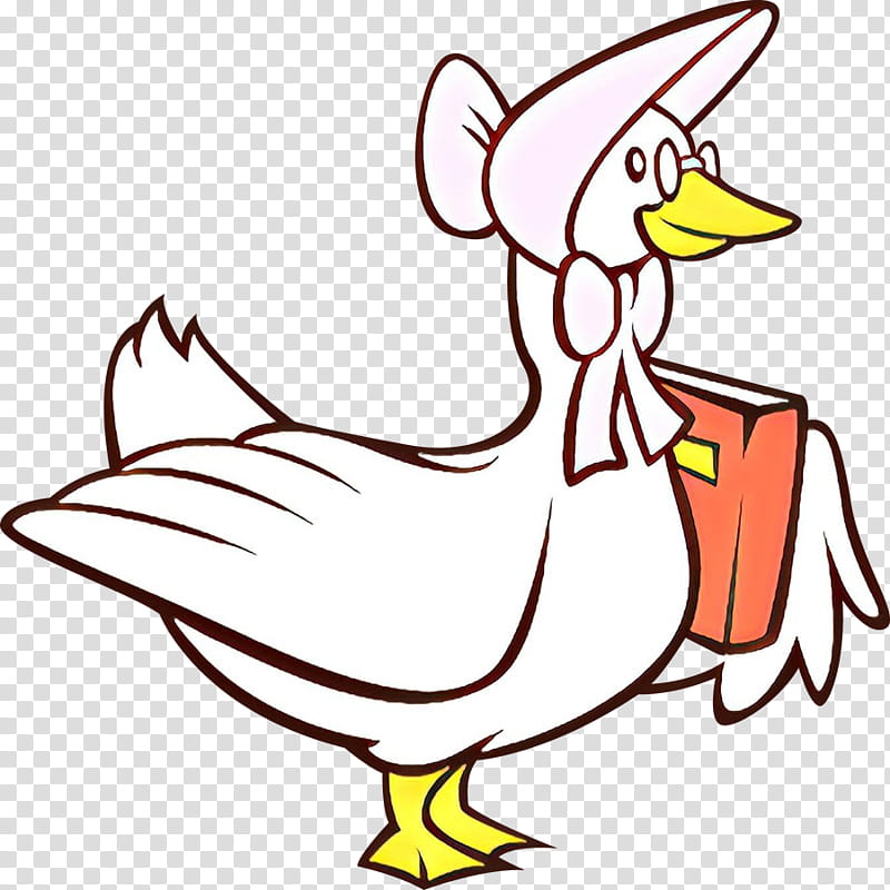 bird white beak cartoon line art, Duck, Rooster, Chicken transparent background PNG clipart