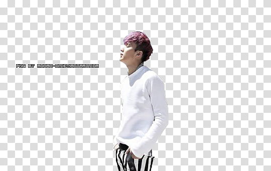 BAP, man wearing white long-sleeved shirt transparent background PNG clipart