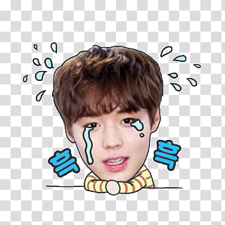 WannaOne Emoji P, man crying illustration transparent background PNG clipart