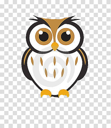 white and black owl painting transparent background PNG clipart