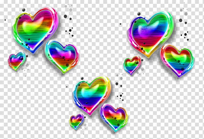 CCD Rainbow d Hearts transparent background PNG clipart