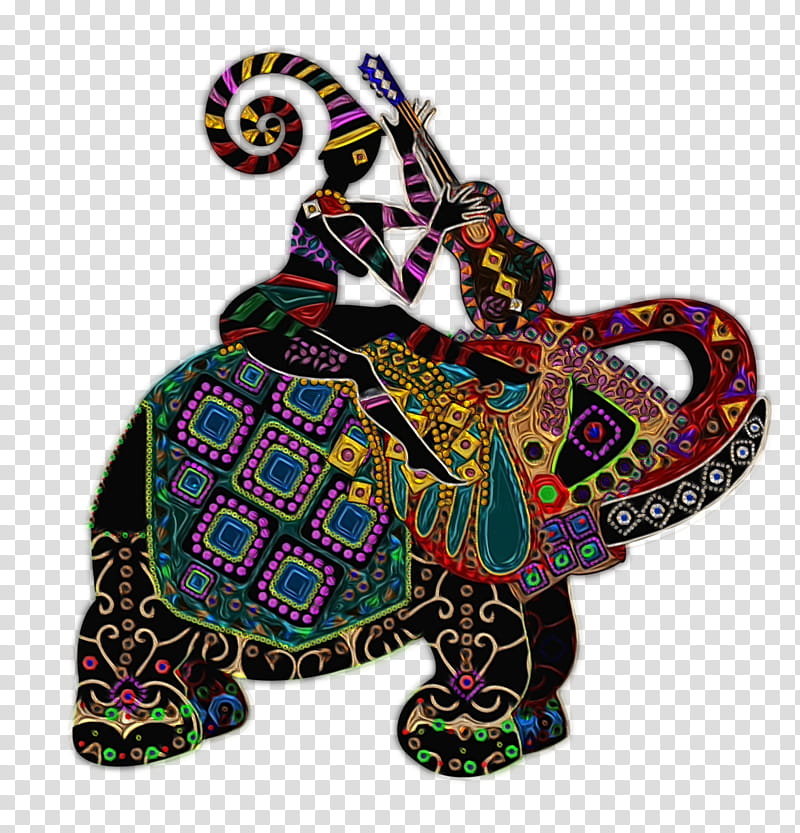 Indian elephant, Watercolor, Paint, Wet Ink, Elephants And Mammoths, Purple, Turtle, Tortoise transparent background PNG clipart