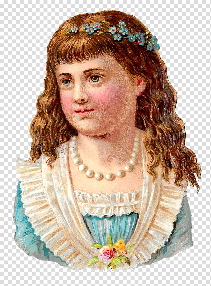 Girl, Child, Portrait, Antique, Music , Headpiece, Bust, Doll transparent background PNG clipart