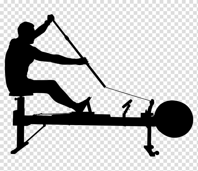 Fitness, Indoor Rower, Line, Angle, Olympic Weightlifting, Machine, Rowing, Silhouette transparent background PNG clipart